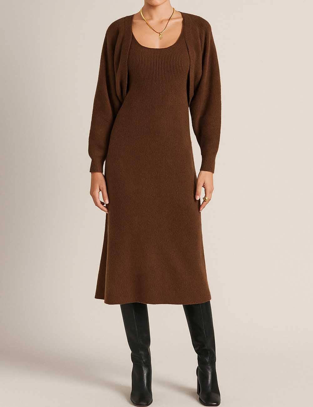 sienna knit midi dress Sienna Sheer Knit Midi Dress - Black